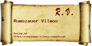 Rumszauer Vilmos névjegykártya